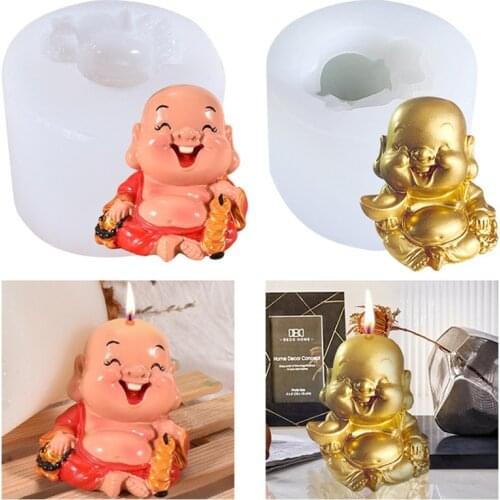 Candle Silicone Mold Creative Ingot Copper Coin Buddha Statue Portrait Aromatherapy Home Decor