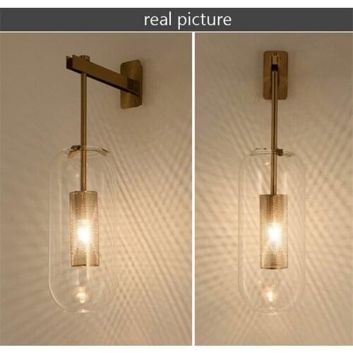 Modern Glass Wall Lights Led Metal Lamps Nordic Wall Lamps for Bathroom Bedroom Living Room Home Lights Loft Fixtures Luminaire