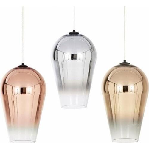 Modern Dixon Plating Gradient Fade Lamp Glass Pendant Light Led Hanging Lamp Loft Industrial Home Decor for Living Room Fixtures