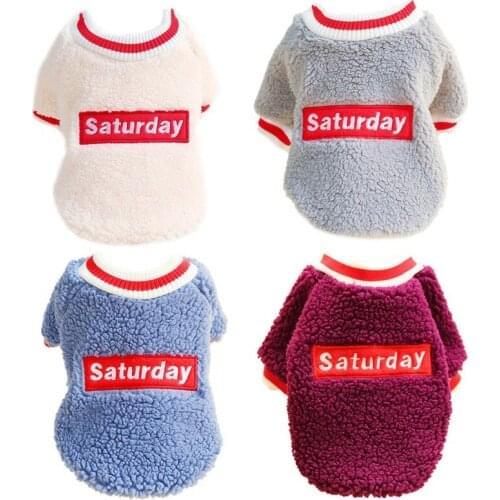 Warm Plush Dog Hoodie Winter Soft Fleece Dog Clothes T Shirt Sweater For Small Dog Cat Cute Puppy Coat Jacket Kitten Clothing
