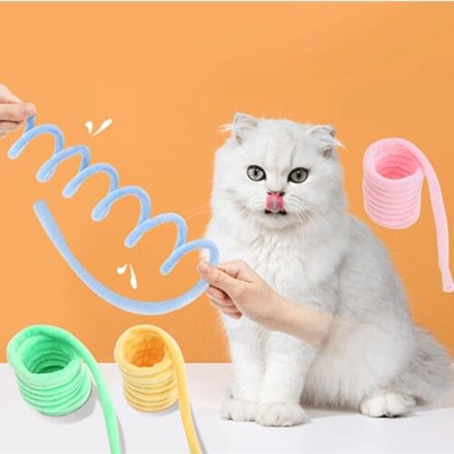 Pet Supplies Cat Toys Plush Spring-shaped Soft Short Plush Toys Cat Mint Toy Catnip Pet Kitten Teeth Grinding Claws Thumb Bite