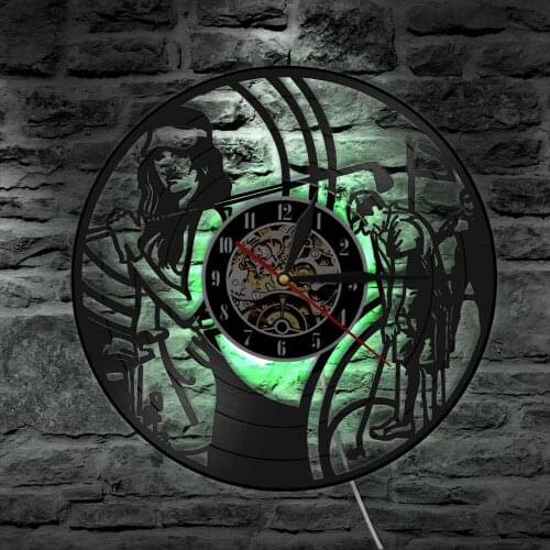 Golf Player Silhouette Hobby Themed Vinyl Record Wall Clock Golf Course Decor Clock Watch Golf Game Sports Club Wall Art Deor