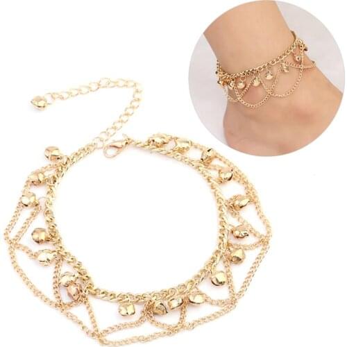 Coxeer 1pc Womens Anklet Fashion Tassel Bell Decor Bohemia Style Ankle Bracelet Anklet Jewelry Accessories For Women