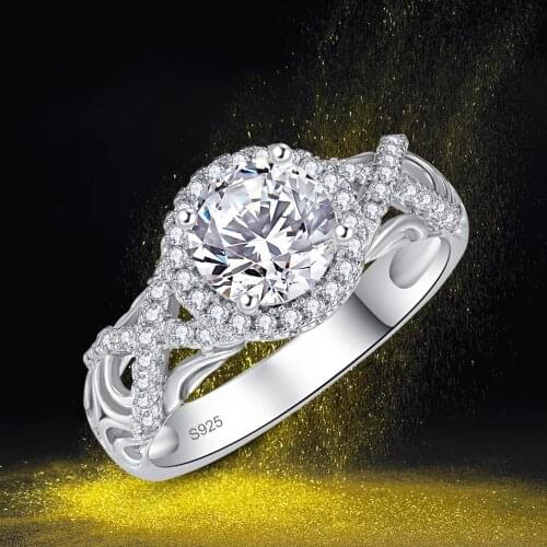 J.C Round Cut Ruby Spinel & White Topaz 925 Sterling Silver Ring Size 6 7 8 9 Women Cocktail Party Jewelry Gift