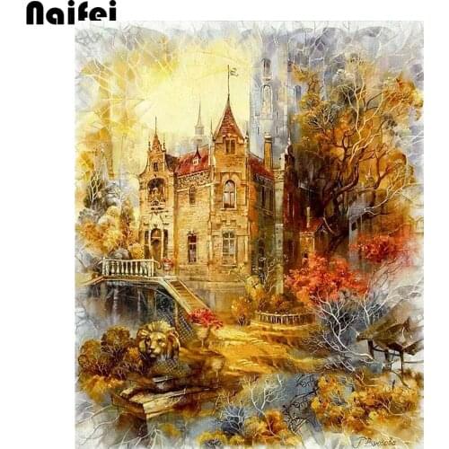 5D Diy Diamond Painting Cross Stitch full drill Diamond Embroidery Scenic Castle Pattern Hobbies And Craft Diamond Mosaic Kits