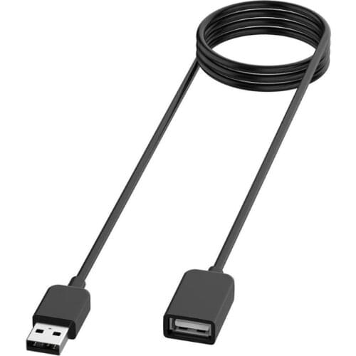 1m USB Charging Cable Portable Black Extension Cord for Huawei Band 4/Honor Band 5i/POLAR M200/NIKE SportWatch GPS