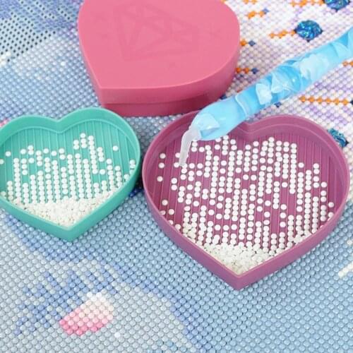 1 Set Embroidery Diamond Painting Tools Heart Shape Diamond Painting Tray Pen Glue Tweezers Diamant Painting Tools Container
