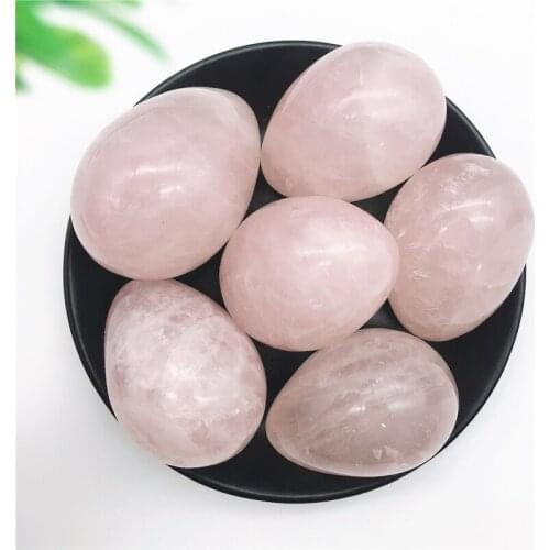 1PC Natural Pink Rose Quartz Egg-shaped Crystal Healing Ball Sphere Gemstone Natural Stones and Minerals