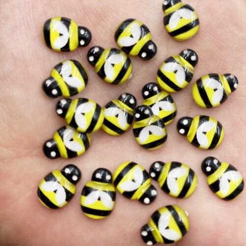120pcs Resin Cute Colorful Beautiful Bee Buttons Flatback Rhinestone Beads Appliques DIY Wedding Scrapbook Craft F036