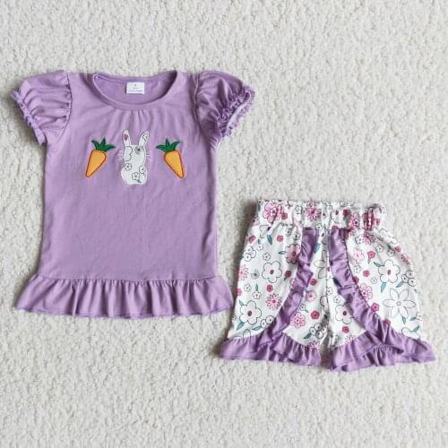 2PCS Summer Outfits Infants Baby Girls Clothes New Style Pink Printed Short Sleeve Shirt Shorts Boutique kids Clothing Sets