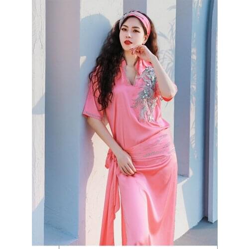 2019 Belly Dance Costumes for Women Stage Performance Suit Long Dress Robe Khalegy Khaliji Shakes Robes Clothes