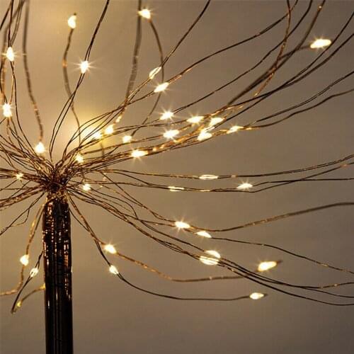 4.5V 100LED Firework Starburst Fairy Tree Lights Indoor Room Holiday Decoration Plastic Powered By 3*AA Battery/USB Girls Gift