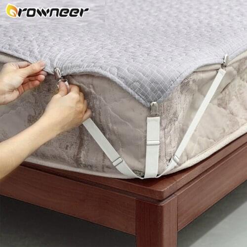 4Pcs/Set Bed Sheet Clip Mattress Elastic Non-slip Clip Pp Stainless Stell Nylon Fastener Belt Blanket Gripper Stretching Straps