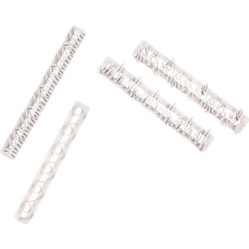 4Pcs Plastic DIY Fondant Cake Embosser Flower Cookie Cutters Biscuit Molds Icing Embossing Decoration Kitchen Party Baking Tools