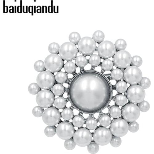 Baiduqiandu Fashion Women Brooches Lady Vintage Flower Imitation Pearls Wedding DIY Bridal Brooch Pin Jewelry Accessories
