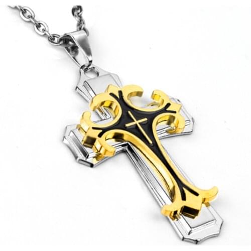 High Quality Cross Pendant Necklaces for Men Women Teens Punk Gothic Trendy Cross Necklace Fashion Jewelry Gifts