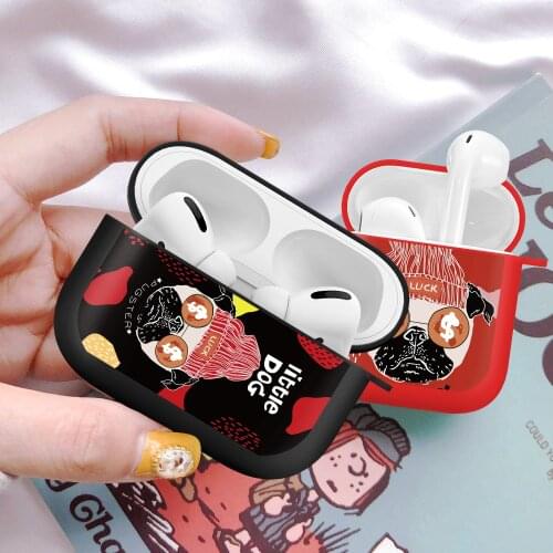 Cute little dog Candy Luxury Brand AirPods Case For Airpod 2 1 Pro Cases Silicone Wireless Bluetooth Earphone Cover Matte Black
