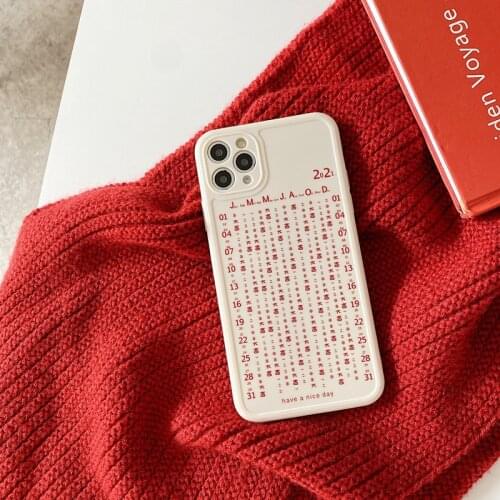 Retro Chinese style Lucky charm calendar art Phone Case For iPhone 12 11 Pro Max Xr Xs Max 7 8 Plus x 7Plus case Cute soft cover