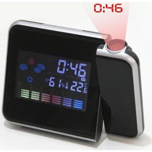 Color Screen Weather Forecast Clock Lazy Electronic Clock Perpetual Calendar Weather Station Projection Alarm Clock 3