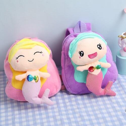 Kindergarten cute mermaid baby 1 children school bag little girl princess cartoon toddler backpack