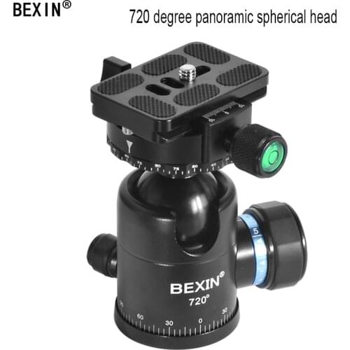 720 Double Panoramic Rotating Camera Tripod Ball Head Heavy Duty With Horizontal Damping Head Referenc Stand With Arca Swiss
