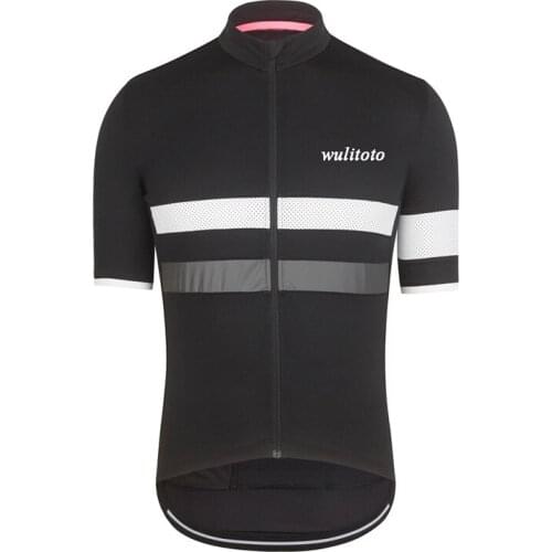WULITOTO Summer Men Short Sleeve Cycling Jersey Breathable MTB Road Bicycle Bike Shirts Tops