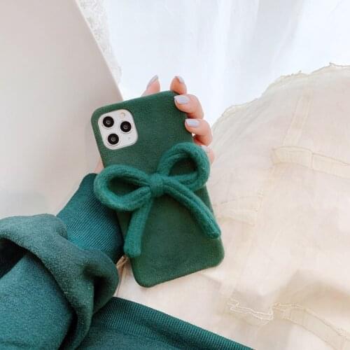 Woolen cloth tie Green Phone Case For iPhone11 XSMAX 78PLUS SE2020 XR 6S Cover Skinny Shell Body Protection