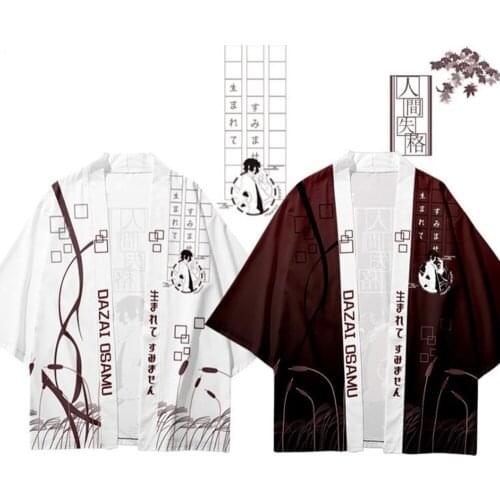 Game Bungo Stray Dogs Dazai Osamu Beach Sunscreen Loose Kimono Cosplay Cloak Sleepwear Cardigan Coat Short Sleeve