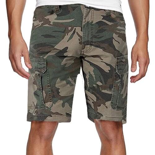 Summer Mens Outdoor Camouflage Cargo Shorts Pocket Cotton Casual Half Pants Mid Waist Drawstring Loose Shorts Bib Overalls 6xl