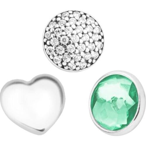 May Petites Pack In 3pcs Fits for Floating Locket Pendant Necklace 100% 925 Sterling-Silver-Jewelry Free Shipping