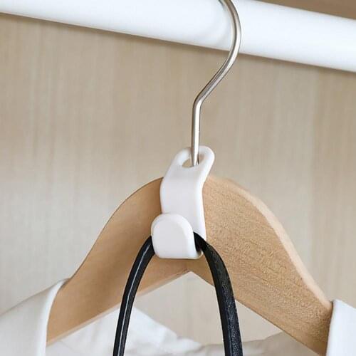 12Pcs Mini Clothes Hanger Foldable Space Saving White lightweight PP Connector Cascading Hook Wardrobe Closet Organizer