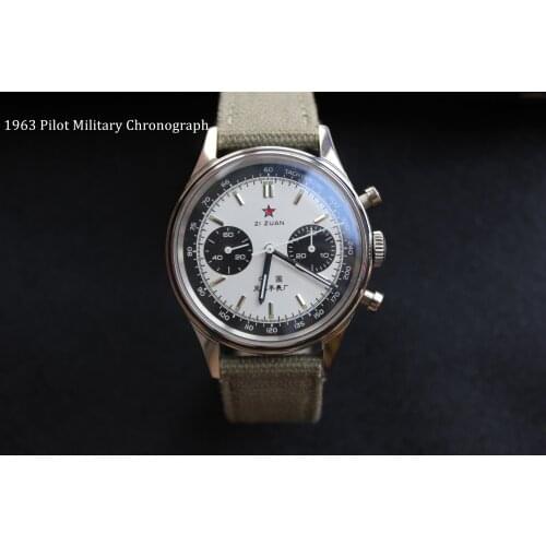 Tough Guy Watch Manual Mechanical Sapphire Mirror 1963 Pilot Watches Retro Military Chronograph Sports Personality Men Watches