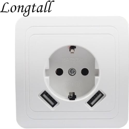 USB Wall Socket charger Free shipping Double USB Port 5V 2A usb wall outlet high quality white color LB-04