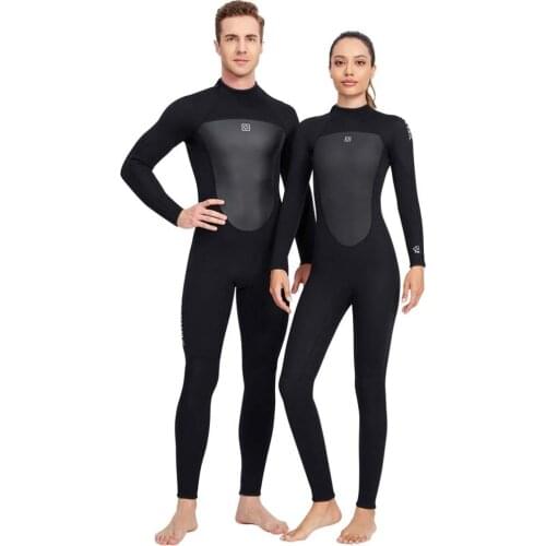 3mm Neoprene Wetsuit for Mens Womens Full Length Back Zipper Diving Suit One-piece Couple Wet Suit Surfing Snorkeling Scuba