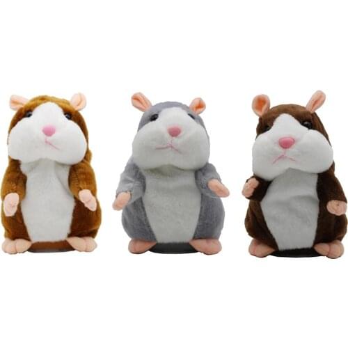 New Talking Hamster Mouse Pet Plush Toy Hot Cute Speak Talking Sound Record Hamster Educational Toy for Children Gifts 15 cm