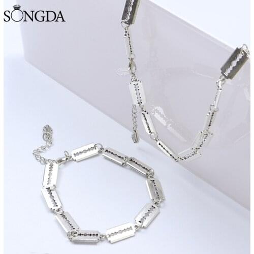 New Design The Bladed Necklace for Men Women Hip-hop Gothic Punk Style A Razor Fashion Bracelet Jewelry Gifts Souvenir