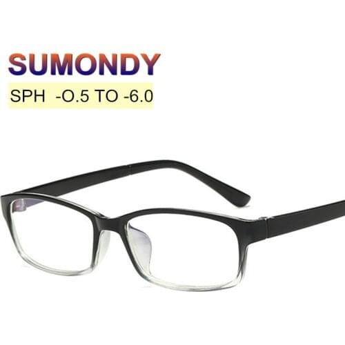 SPH -0.5 -1 -1.5 -2 -2.5 -3 -3.5 -4 -4.5 -5 -5.5 -6 Anti Blue Ray Finished Myopia Glasses Men Women Nearsighted Eyewear UF19