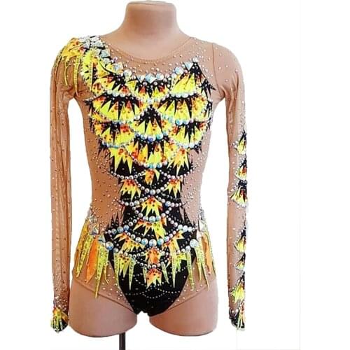 LIUHUO Ice Figure Skating Dress Girls Rhythmic Gymnastics Leotards Women Teens Stretchy Spandex Competition Wholesale