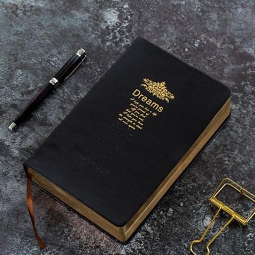 Super thick Retro Golden rim Blank Notebook Dream Hot stamping Soft Notepad large painting write Diary Stationery Journal Gift