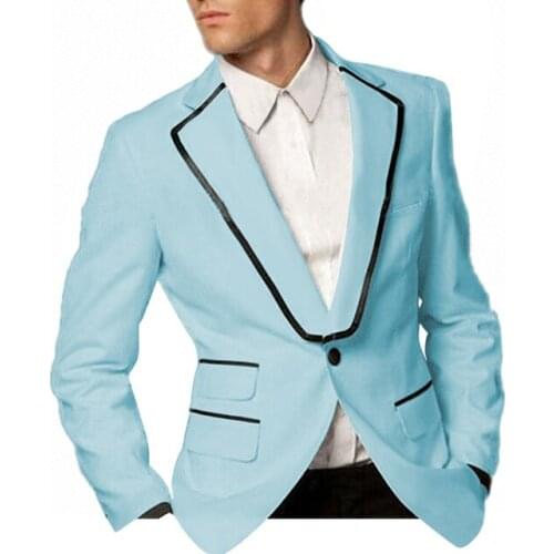Light Blue Notch Lapel Wedding Men Suits Costume Homme Marrige Slim Fit Prom Groom Terno Masculino Best Man Blazer Jacket+Pants