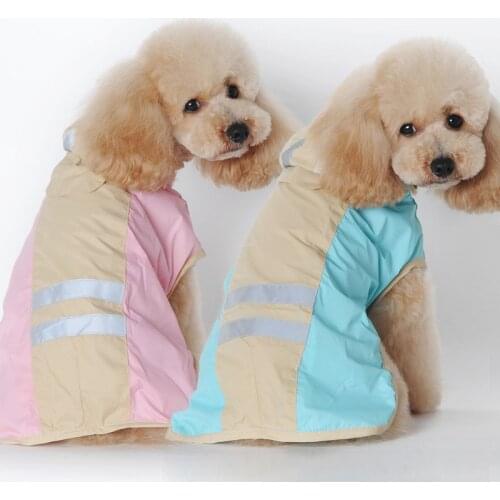 Pet Dog Raincoat Reflective Waterproof Dog Hoodies Jackets Puppy Windproof Dog Rain Coat for Small Dog Poodle Bichon Raincoat