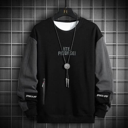 Sping Men Casual Sweatshirts Harajuku Maze Printed Men Oversized Hoodies 2021 Korean Man Casual Loose Pullovers Men Clothing
