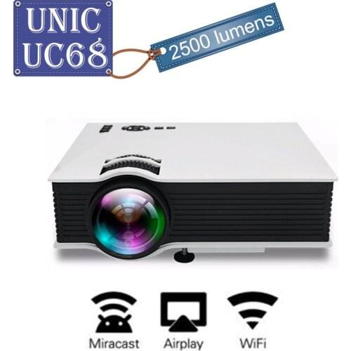 UNIC UC68 LED Projector 2500 Lumens Home Theatre Portable Proyector Support Miracast Airplay Multimedia Video Cinema VS G08