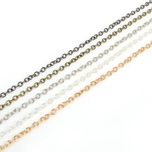 Top Quality 4x3mm 5m/lot Iron Metal Chain Plated Necklace Chains for DIY Bracelet Jewelry Findings Making