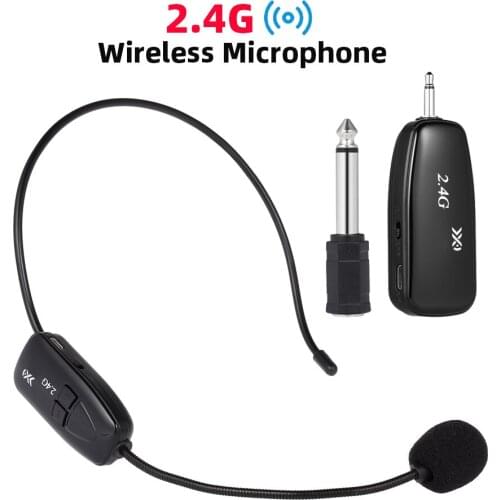 XXD-G18 2.4G Portable Wireless Microphone Noise Cancelling Headset Mic for Recording Youtube Meeting Interview Studio Video