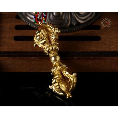 Wonderful Rare Brass Copper Tibetan Buddhist Vajra Hsiang mo ch'u Shadow Sword Talisman Good Lucky