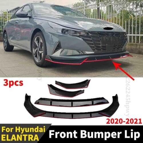 Protector Guard Splitter Body Kit Diffuser Spoiler Deflector Exterior Part Front Bumper Lip Chin For Hyundai Elantra 2020 2021