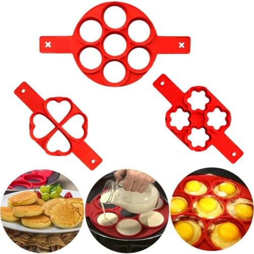 Fried Egg Mold Pancake Mold Maker Silicone Forms Non-stick Simple Operation Pancake Omelette Mold Kitchen Accessories