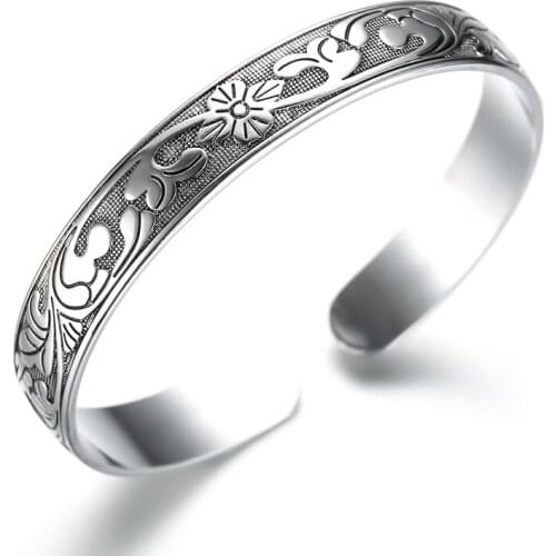 Womens 925 Vintage Thai Silver Adjustable Bracelet Gift Jewelry Bracelet Wholesale