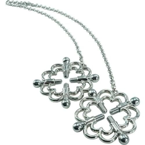 1 Pair Tension Adjustable Stainless Steel Nipple String Clamps Sex Foreplay Flirt Toys sex machine adult toys